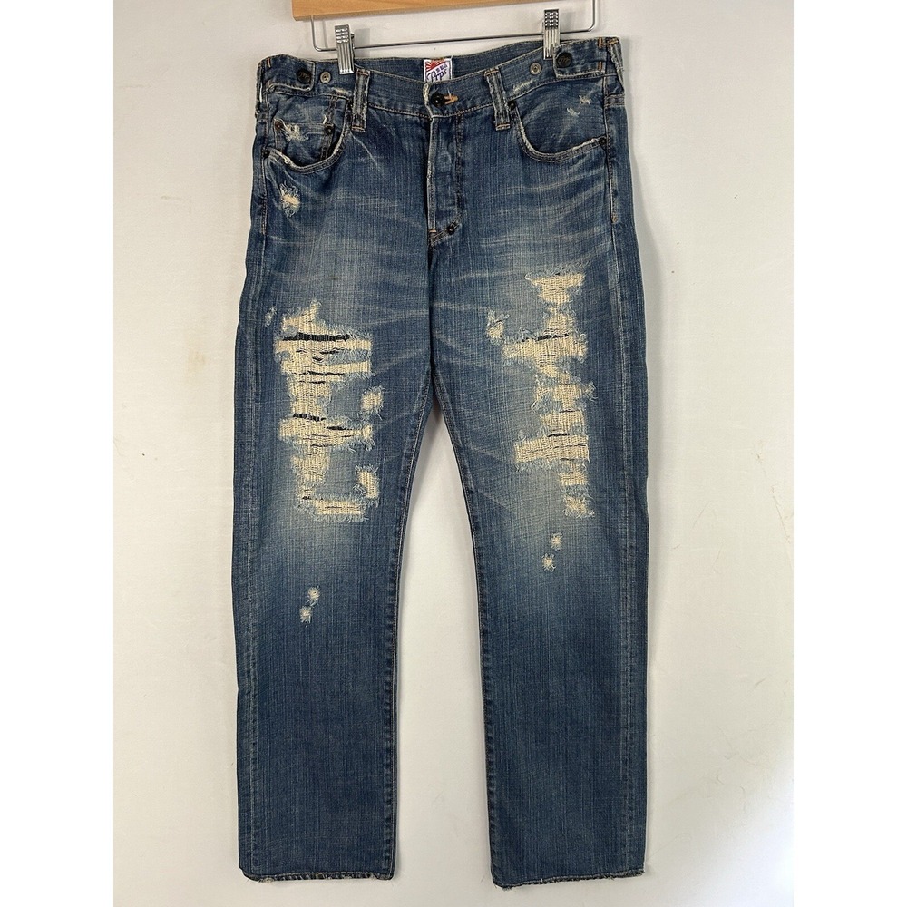 VTG Y2K PRPS Womens 27 Purple Label Impala Distressed Straight Leg Jeans Japan‎